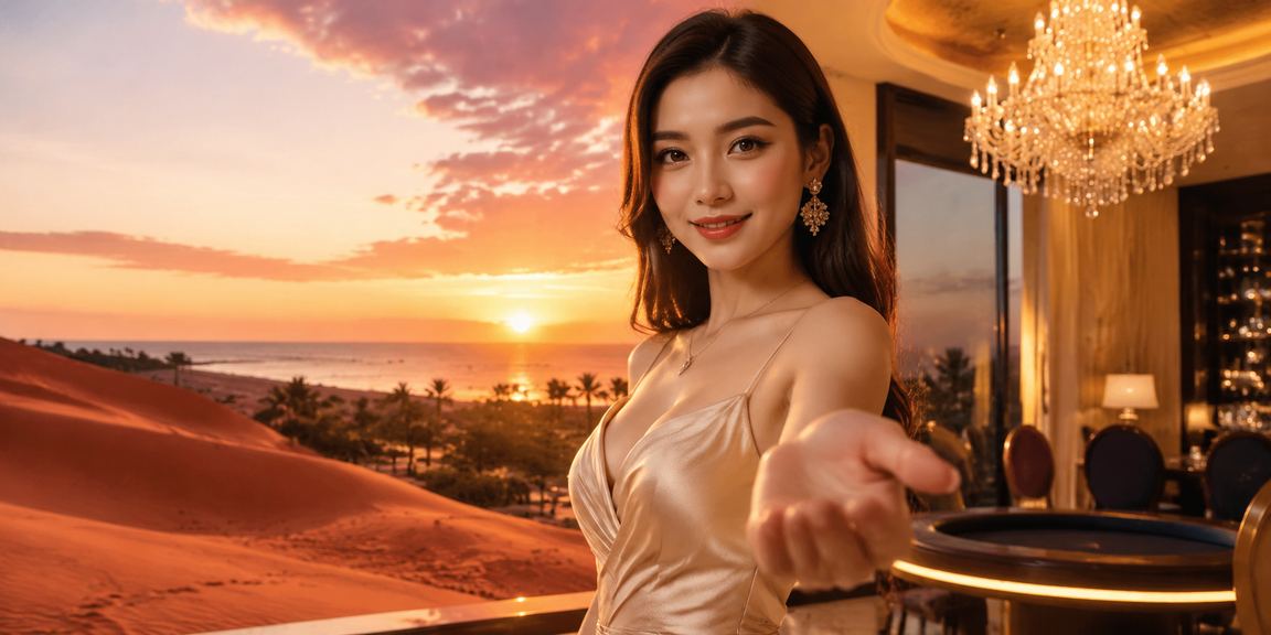 Không khí lễ hội trò chơi bài tại bãi biển Mũi Né Việt Nam