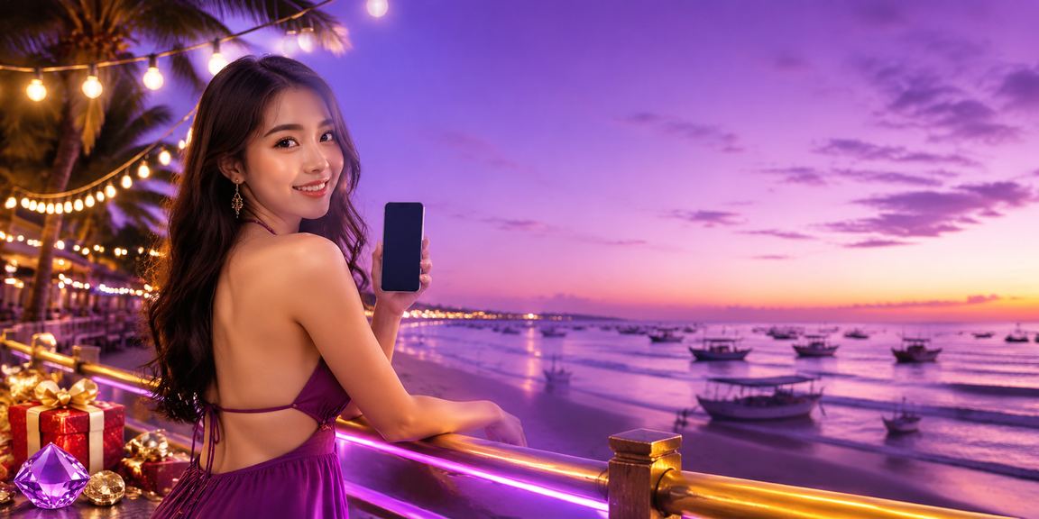 Người chơi nhận hỗ trợ và kiểm tra tiền thưởng hoàn tiền trên bãi biển Mũi Né nắng vàng