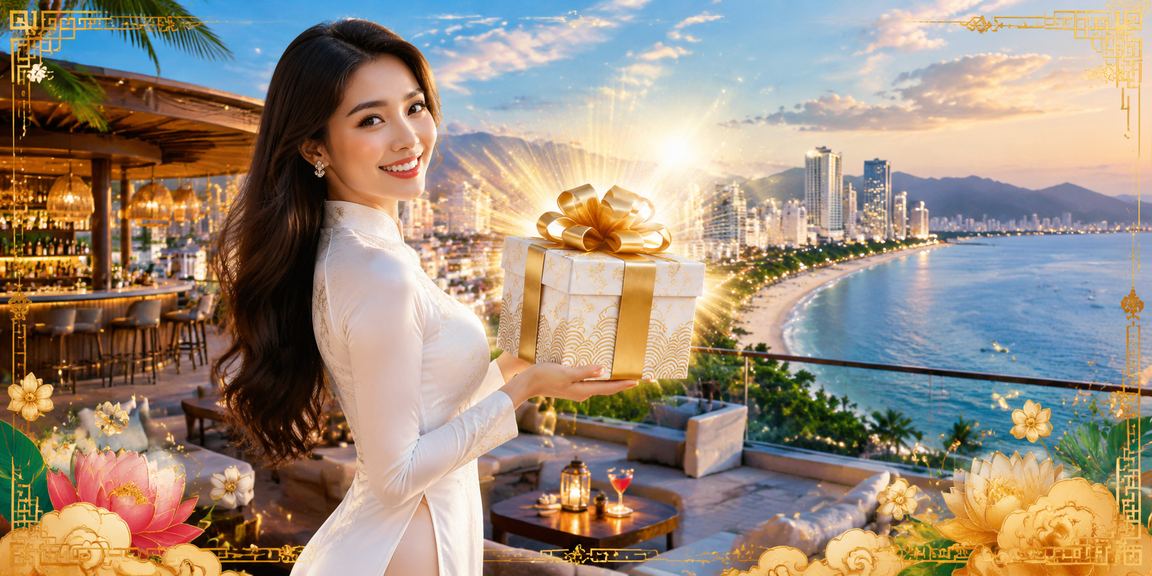 Cảnh sòng bài Nha Trang với trang phục áo dài truyền thống Việt Nam